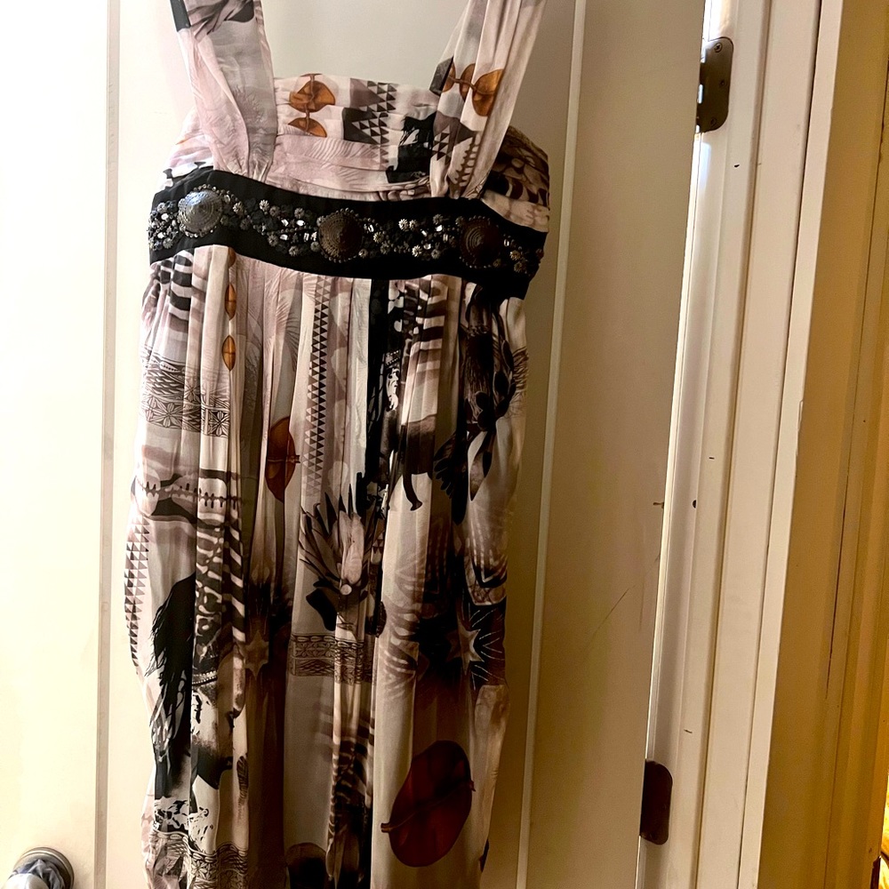 Trelise Cooper “Put on a Brave Face Savannah” silk dress Size 6 US-African print